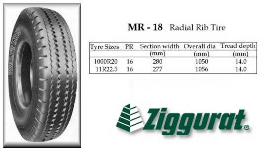 ZIGGURAT MR-18 Radial Rib Tire