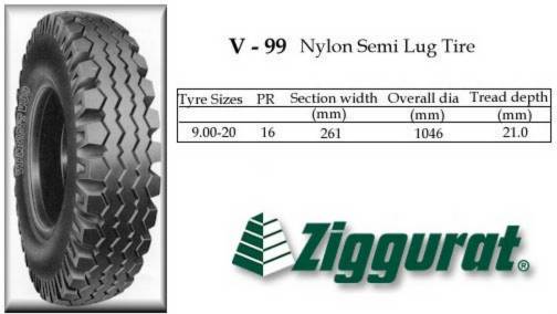 ZIGGURAT V-99 Nylon Semi Lug Tire