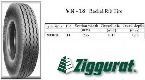 ZIGGURAT VR-18 Radial Rib Tire