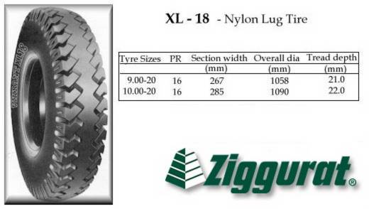 ZIGGURAT XL-18 Nylon Lug Tire